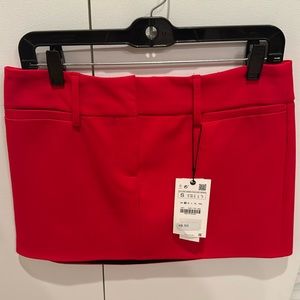 New Zara red mini skirt. Size S. Never worn